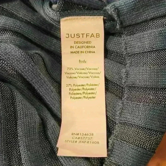 JustFab Woman's Mock Neck Midi Rib Dress in Stormy Grey Size Large - Picture 5 of 9
